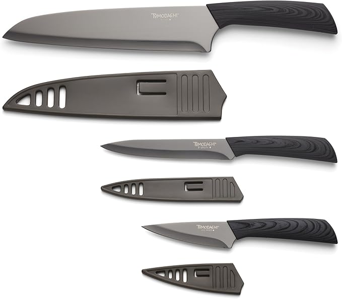 Hampton Forge Tomodachi HMC01A612C Raintree Ash – 3 Piece Knife Set with Matching Blade Guards