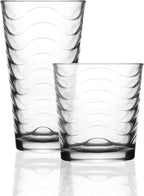 Circleware 12-Piece Set of Highball Tumbler Drinking Glasses and Whiskey Cups, Home & Kitchen Party Glassware for Water, Beer, Juice, Ice Tea, Bar Beverages, 6-15.75 oz & 6-12.5 oz, Pulse
