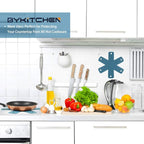 BYKITCHEN Pot Pan Protectors, Set of 12 and 4 Different Sizes, Larger & Thicker Cyan Pan Protector Pads, Pan Pot Separator Pads for Stacking and Protecting Your Cookware