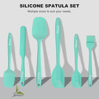 NileHome Silicone Spatula Set, 6 Pcs Food Grade Kitchen Utensils with Silicone Brush Heat Resistant Dishwasher Safe BPA-Free Rubber Spatula for Scraping, Baking, Cooking, Mixing, Turquoise