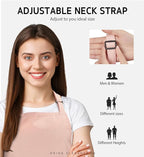 Syntus Apron for Men Women, Adjustable Cooking Kitchen Chef Aprons with 2 Pockets, Cotton/Polycotton/Polyester