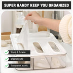 HIMUS Food Storage Bag Organizer - 4 in 1 Plastic Baggie Organizer for Drawer | Compatible with Sandwich, Snack, Gallon, Quart & Slider | Plastic Bag Organizers Kitchen Storage| Wall & Drawer Mount