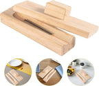BETOOKY 2pcs Stainless Steel Chestnut Sheller and Pecan Cracker Set with Wooden Handle, Manual Nut Cracking Tool for Macadamia and Walnut, Kitchen Specialty Gadget for Home Cooking