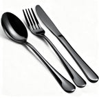 60 Piece Black Silverware Set - Service for 20, Stainless Steel Flatware Cutlery Set Include Knives Spoons Forks, Black Bulk Silverware for Wedding, Restaurant, Home, Dishwasher Safe