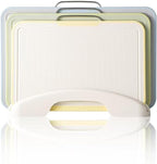 Cutting Boards for Kitchen, Charcuterie Chopping Boards Set of 3 with Stand, Plastic Cutting Mat for Kitchen Dishwasher Safe with Storage Stand