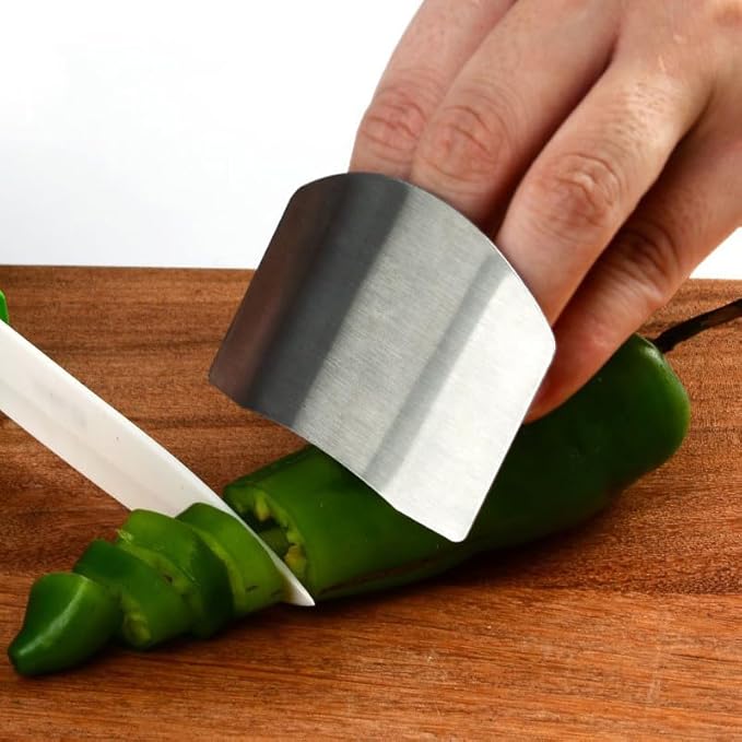 Stainless Steel Finger Guard, Multifunctional Finger Protector for Cutting Food Slicing Finger Guard, Protector Avoid Hurting When Slicing and Dicing Kitchen (5Pcs)