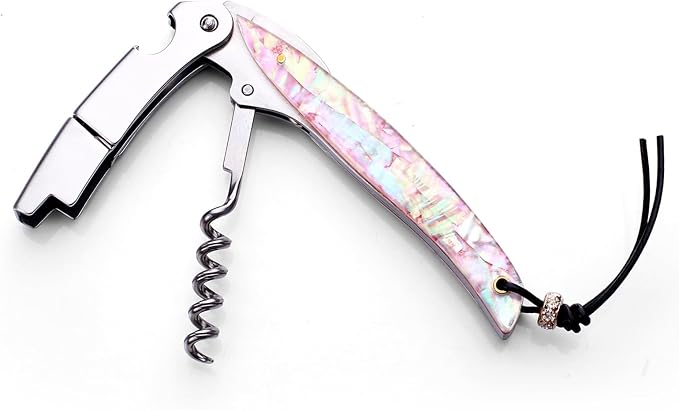 Shell Handle Waiter Corkscrews-Wine Openers,Corkscrew Bottle Openers,3-in-1 Wine Key Tool With Foil Cutter & Dual Hinge Fulcrum - Waiters Corkscrew…