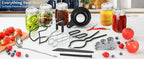 Canning Supplies Starter Kit,Canning Kit for Beginners of 9 with Jar Lifter,Wide Mouth Funnel,Wrench,Tongs,Lid Lifter,Bubble Popper,Canning Labels,ladle,Measuring Spoon-Black