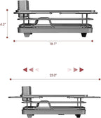 Sakugi Extendable Dish Drying Rack Over Sink with Dish Drainer, Sink Organization and Storage Essentials with Silverware & Utensil Holder, Home and Apartment Decor, 12" W x 16.1~23" L, Silver
