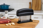 Meat Tenderizer Tool - 48 Stainless Steel Needle Blades for Tenderizing Chicken, Steak, Pork, Beef – Handheld Meat Tenderizer Stapler to Enhance Texture & Taste – Complete with Cleaning Brush
