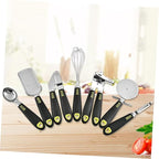 7pc Kitchen Utensils Set Stainless Steel Gadgets Utensils Non-stick Cooking Tools Cheese Grater Pizza Wheel Can Opener
