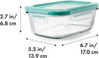 OXO Good Grips 3.5 Cup Smart Seal Airtight Glass Rectangle Food Storage Container