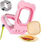 LEPCY Uncrustables Sandwich Maker Sealer Cutter, Crustless Sandwich Cutter, PB&J Uncrustable Maker - Color Pink, Square Shape