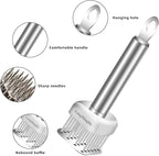 LANGMINGDE 18/10 Stainless Steel Meat Tenderizer Tool, 24 Sharp Needles for Tenderizing Steak Chicken Pork Veal Barbecue Marinating