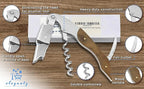 ELEGANTZ Wine Bottle Opener Set – Premium Corkscrew with Foil Cutter & Beer Bottle Opener – Ergonomic Wooden Handle for Smooth Cork Removal – Sommelier Accessories Gift for Wine Lovers