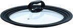 Ecolution Universal Lid for Pots and Pans, Fits 6-Inch to 8-Inch Cookware, Tempered Glass Replacement Lid with Heat Resistant Silicone Edge, Dishwasher Safe, Made without BPA, Small, Black