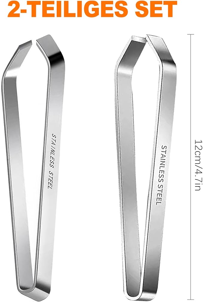 CoguZed Professional Fish Bone Tweezers and Pliers Set, Stainless Steel Flat and Slant Tweezers, Pin Bone Remover for Salmon, Trout, Catfish, Precision Deboning Tool for Kitchen