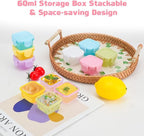 12PCS Food Storage Containers with Airtight Lids, 60ML Small Plastic Meal Prep Boxes, Dishwasher & Microwave Safe,BPA Free (White, Pink, Yellow, Blue, Purple, Green)
