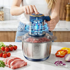 20 Cups Large Capacity Food Processor,5 Speed Electric Meat Grinder Vegetable Chopper,500W Powerful Motor 6 Bi-Level Blade Meat mincer for Vegetable, Nuts, Onion, Garlic with 304 Stainless Steel Bowl