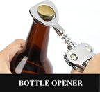 KORCCI Multifunctional Wine Bottle Opener Gift Set - Heavy-Duty Zinc Alloy Wing Corkscrew, Foil Cutter, Vacuum Stopper & Aerator Pourer for Kitchen, Bar, Restaurant, Bartenders