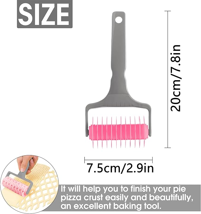 Pastry Lattice Roller Cutter, Pastry Cutter Roller DIY Baking Tool for Dought Cookie Pie, Crust Pastry Wheel for Cutting, Baking & Cooking Tool for Apple Pie Crust or Ravioli Pasta