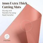 Cooler Kitchen Extra Thick Pastel Flexible Plastic Cutting Board Mats with Food Icons & EZ-Grip Waffle Back, (Set of 6) Dishwasher Safe. Cutting Boards for Kitchen, Cutting Mat, Plastic Cutting Boards