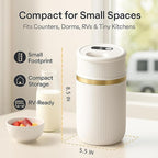 Mini Ice Cream Maker for Small Batches, Portable Electric Ice Cream Machine, Frozen Yogurt Gelato Sorbet Maker, Homemade Dessert Maker in 15-30 Minutes (White, 0.4 Qt)