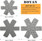 BOYAN Pot and Pan Protectors, Set of 12 and 3 Different Size, Cookware Protector Set/Felt Pots and Pans Divider Separator Pads Anti-Slip to Avoid Scratching or Marring When Stacking