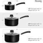 MICHELANGELO Nonstick Saucepan with Lid, Ceramic Sauce Pan Sets, Easy to Clean Sauce Pans, Multi-Purpose Cooking Pots, 3QT, Silver