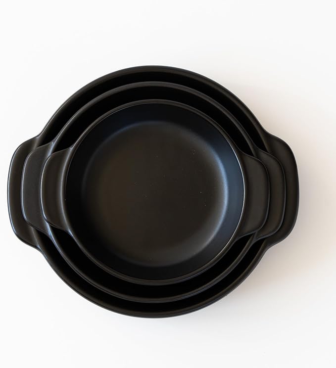 Santo Banko Ware Au Gratin Dish, Small, For One Person Capacity: 9.5 fl oz (270 ml), Heat Resistant, Oven-safe, Direct Fire, Microwave Safe, Dishwasher Safe, Stackable, Black, Made in Japan