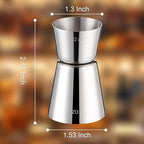 Briout Jigger for Bartending, 2 Pcs Double Cocktail Jigger Japanese Premium 304 Food Grade Stainless Steel Jigger 1 OZ 1/2 OZ, Flat Edge