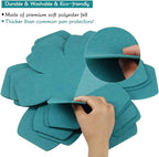 BYKITCHEN Pot and Pan Protectors, Set of 12 and 3 Different Sizes, Larger & Thicker Felt Pan Protector Pads, Cyan Pot Separators Protectors for Stacking and Protecting Your Cookware