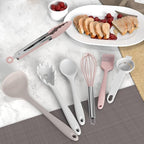 AOTHOD Silicone Cooking Utensils Set - 446°F Heat Resistant Silicone Kitchen Utensils,Spatula,Spoon, Kitchen Utensil Sets Gadgets Tools Set for Nonstick Cookware,Dishwasher Safe BPA FREE (Multicolor)