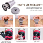 WOTOW Reusable Coffee Filter Set for K Cups Replacement Filter for Keurig My style Filter Housing Fits B30 B40 B50 B60 B70 Series(1 house + 3 filter)
