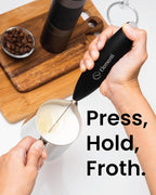 Elementi Electric Pink Milk Frother Handheld - Mini Whisk for Coffee, Matcha and Drinks - Portable Frother & Mixer with Stand (Pastel Pink)