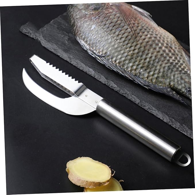 2pcs Fish Remover Set Stainless Steel Handle Multi-Use Fish Scaler and Belly Opener Tool for Kitchen Reusable Gadget