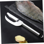 2pcs Fish Remover Set Stainless Steel Handle Multi-Use Fish Scaler and Belly Opener Tool for Kitchen Reusable Gadget