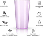 Liacere Plastic Drinking Glasses (Set of 12) 18 oz Highball Purple Reusable Plastic Glasses Colors，Kitchen Water Glasses Cup, Bar Tumbler Glassware Set for Juice, Cocktail, Whiskey, Valentine’s Day