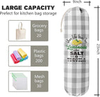 Grocery Bags Holder Organizer for Shopping Bags，Wall Mount Plastic Bags Storage Container Dispensers，Lemons Add Sal, Gift for Women Mother Grandmother Friend