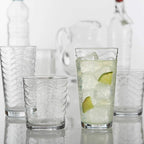 Circleware 12-Piece Set of Highball Tumbler Drinking Glasses and Whiskey Cups, Home & Kitchen Party Glassware for Water, Beer, Juice, Ice Tea, Bar Beverages, 6-15.75 oz & 6-12.5 oz, Pulse