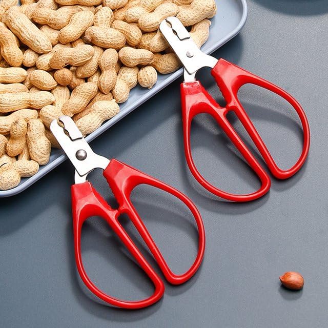 2Pcs Red Peeling The Shell Nut Shell Cracker Seed Pistachio Sheller Opener Peeling Pliers Nut Crackers Artifact Stainless Steel Convenience Hard Case Buster Nut Crackers Specialty Tools and Gadgets