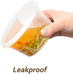 DuraHome Deli Containers with Lids 12 oz. Leakproof 40 Pack BPA-Free Plastic Microwaveable Clear Food Storage Container Premium Heavy-Duty Quality, Freezer & Dishwasher Safe (12 oz.)