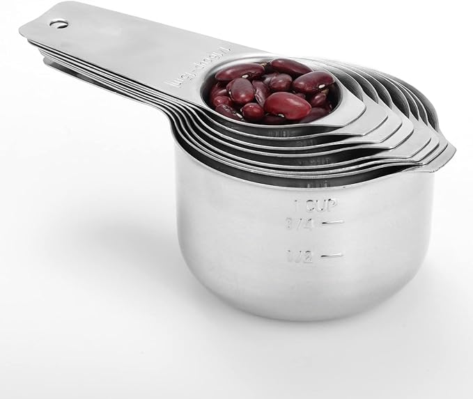 DOTINGHUX 8 Pcs Stainless Steel Measuring Cups Set, Kitchen Measuring Cup for Cooking and Baking