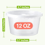 NEEBAKE 75 Sets 12oz Deli-Containers-with-Lids-Airtight-Plastic-Food-Storage-Containers-with-Lids-Soup-Slime-Overnight-Oat-To-Go-Containers
