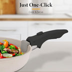 Removable Pot Handle, Universal Pan Handle, Replacement for Pots and Pans, Fits All Cookware, Includes Spoon Rest, Durable & Heat-Resistant, Black - Gray