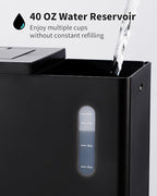 KIDISLE Hot & Iced Single Serve Coffee Maker for K Cup & Grounds, 6–16oz Brew Sizes, 40oz Water Tank, Reusable Pod Filter, Easy-to-Use for Home, Office, Dorm, Black