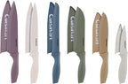 Cuisinart Advantage 12-Piece Kitchen Knife Set, Professional-Quality Nonstick Coated Stainless Steel Knives with Covers, Nonstick Color Coating for Easy Slicing, Ergonomic Handles, G1022-12M