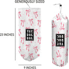 Plastic Bag Organizer,Reusable And Washable Grocery Bag organizer,for Home Kitchen Travelling Camping Decor, use 1 Pack,Pink Bow Pattern
