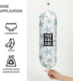 Ocean Starfish Beach Plastic Bag Holder, for Home Kitchen Travelling Camping Beach Decor,Grocery Bag Holder use 1 Pack, Marine life Starfish Pattern