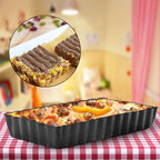 Mini Tart Pan Set of 6 Rectangular Non-Stick 4 Inch Quiche Pan Loose Removable Bottom Tart Pan for Pies, Quiche Bakeware, Cheese Cakes, Desserts